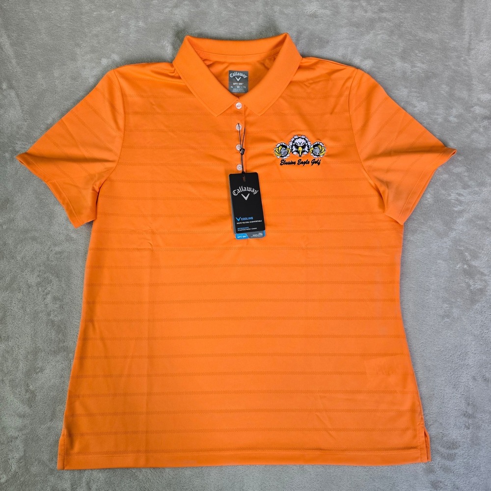 Callaway Womens XL Opti-Dri Golf Polo Shirt‎ Orange CGW437SU NWT Elusive Eagle